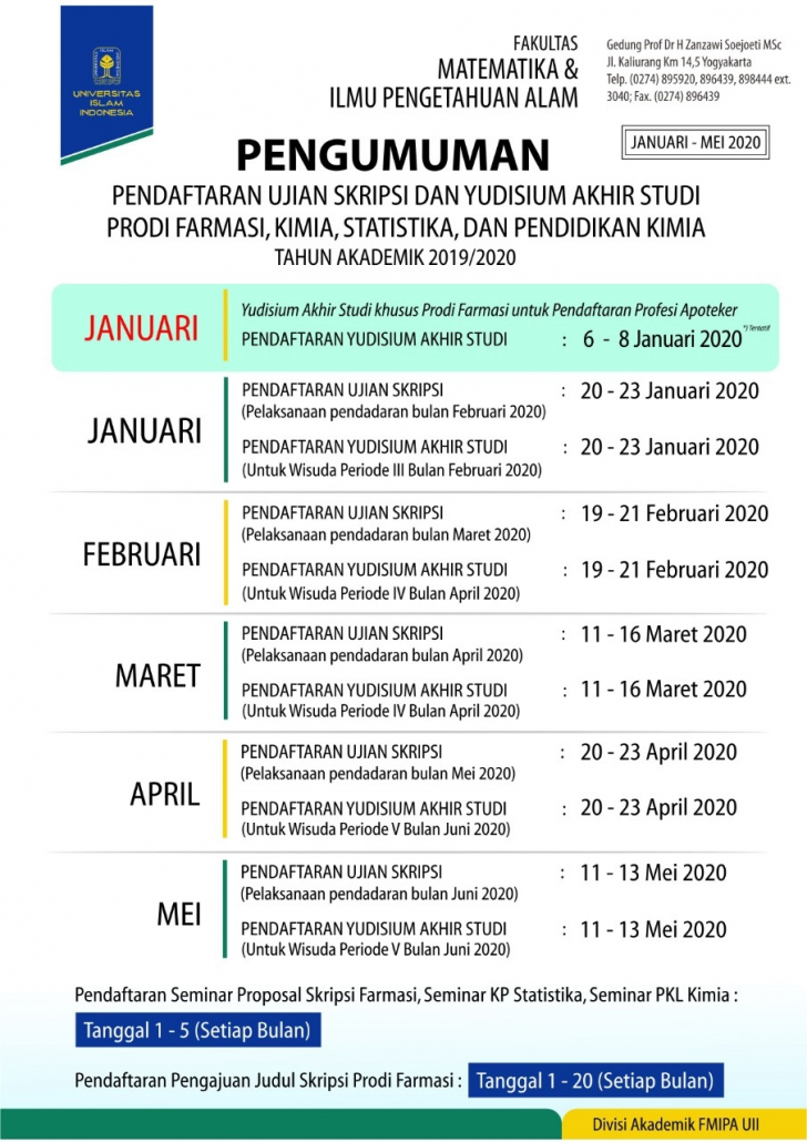 Pendaftaran Ujian Skripsi Dan Yudisium Akhir Studi Fakultas